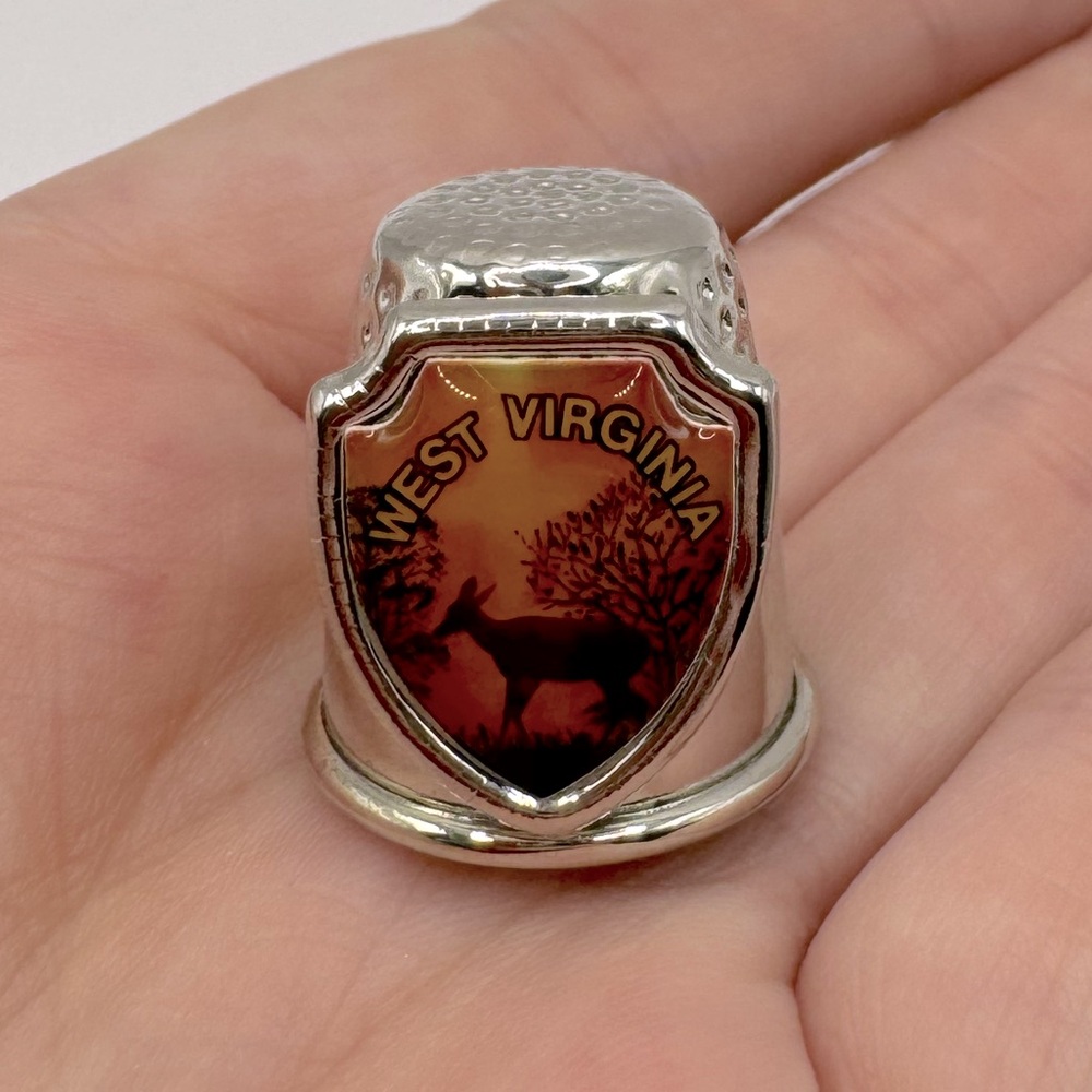 VINTAGE Collectible West Virginia Souvenir Thimble